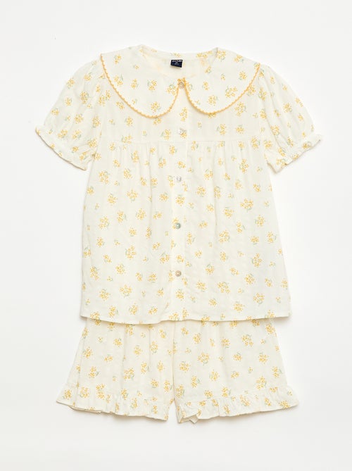 2-delige shortpyjama met ruches - Kiabi