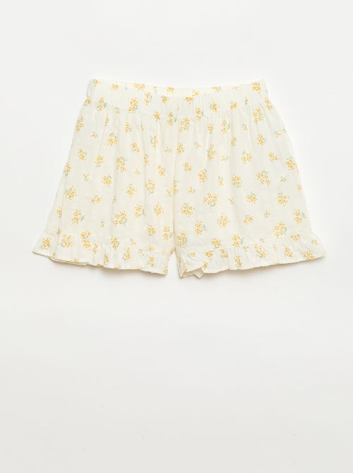 2-delige shortpyjama met ruches - Kiabi