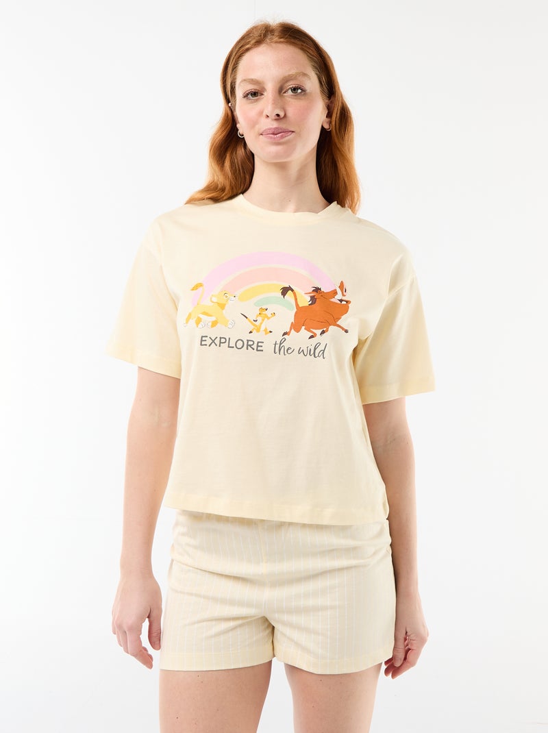 2-delige shortpyjama met 'Simba'-print Geel - Kiabi