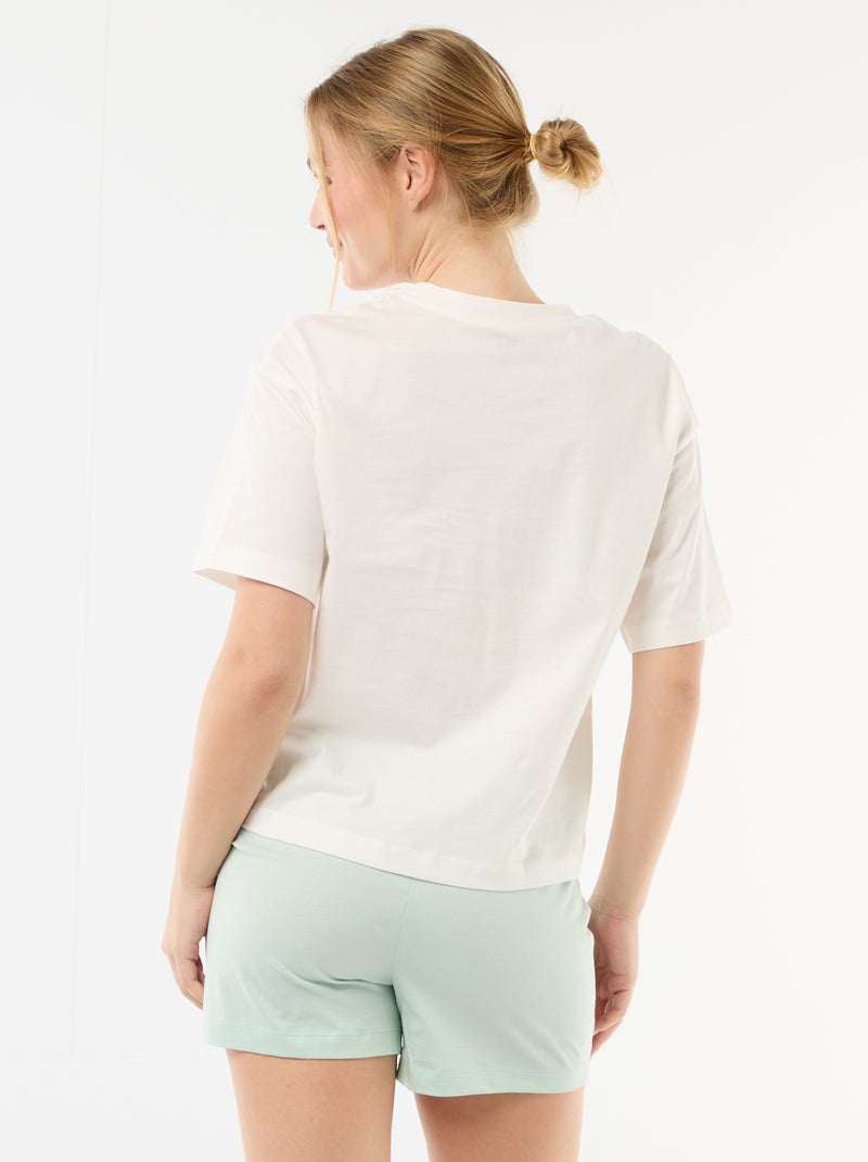 2-delige shortpyjama met 'Simba'-print Wit - Kiabi