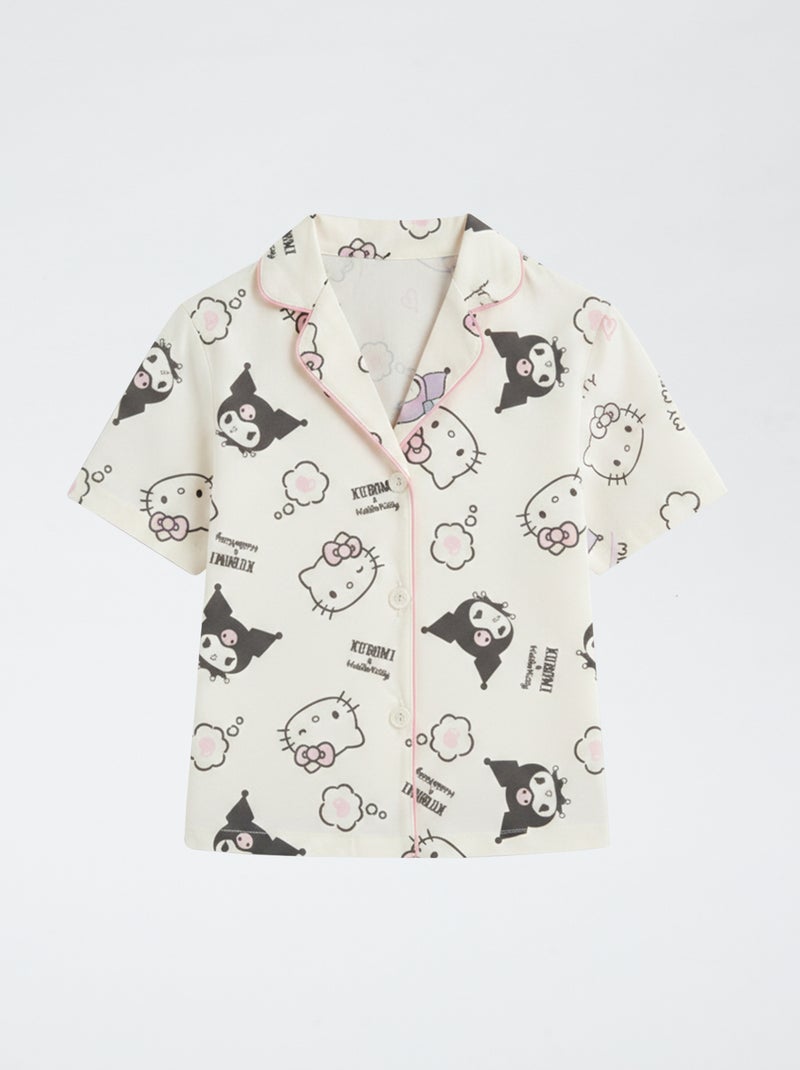 2-delige shortpyjama van katoenjersey 'Hello Kitty' Paars - Kiabi