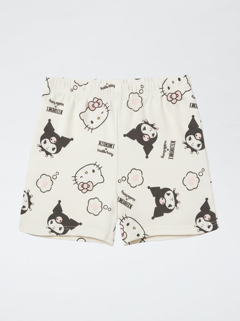 2-delige shortpyjama van katoenjersey 'Hello Kitty' Paars - Kiabi