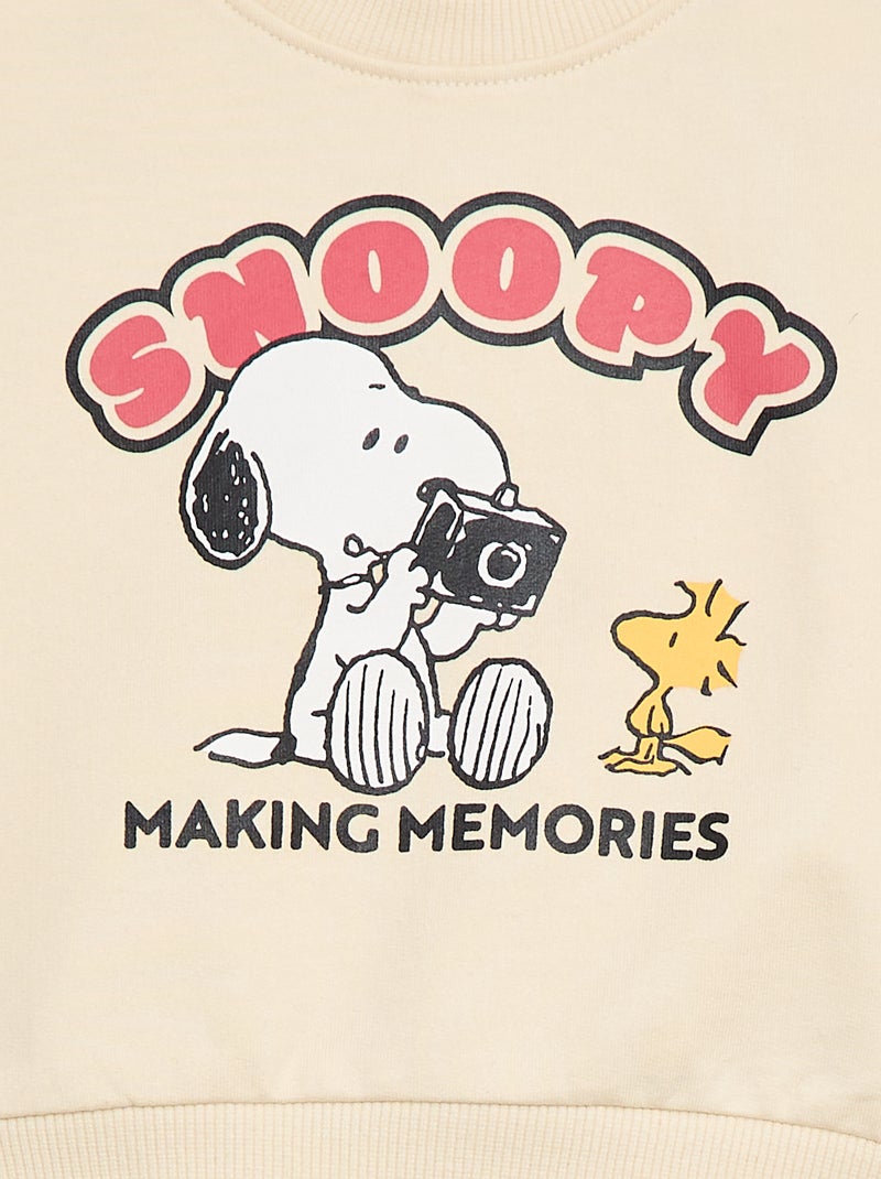 2-delige 'Snoopy' set sweater + short Biege - Kiabi