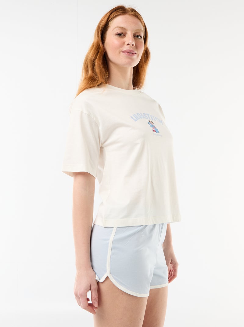 2-delige 'Stitch' shortpyjama Wit - Kiabi