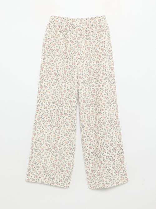 2-delige velours pyjama met print - Sweater + broek - Kiabi