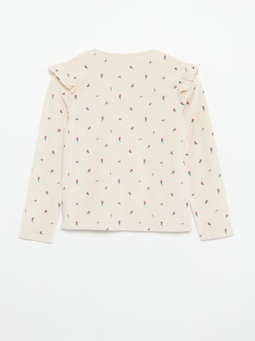 2-delige velours pyjama met print - Sweater + broek - Kiabi