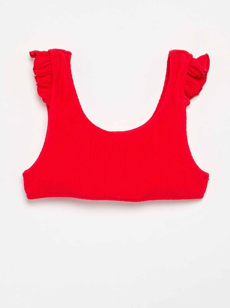 2-delige zwemkleding met ruches Rood - Kiabi