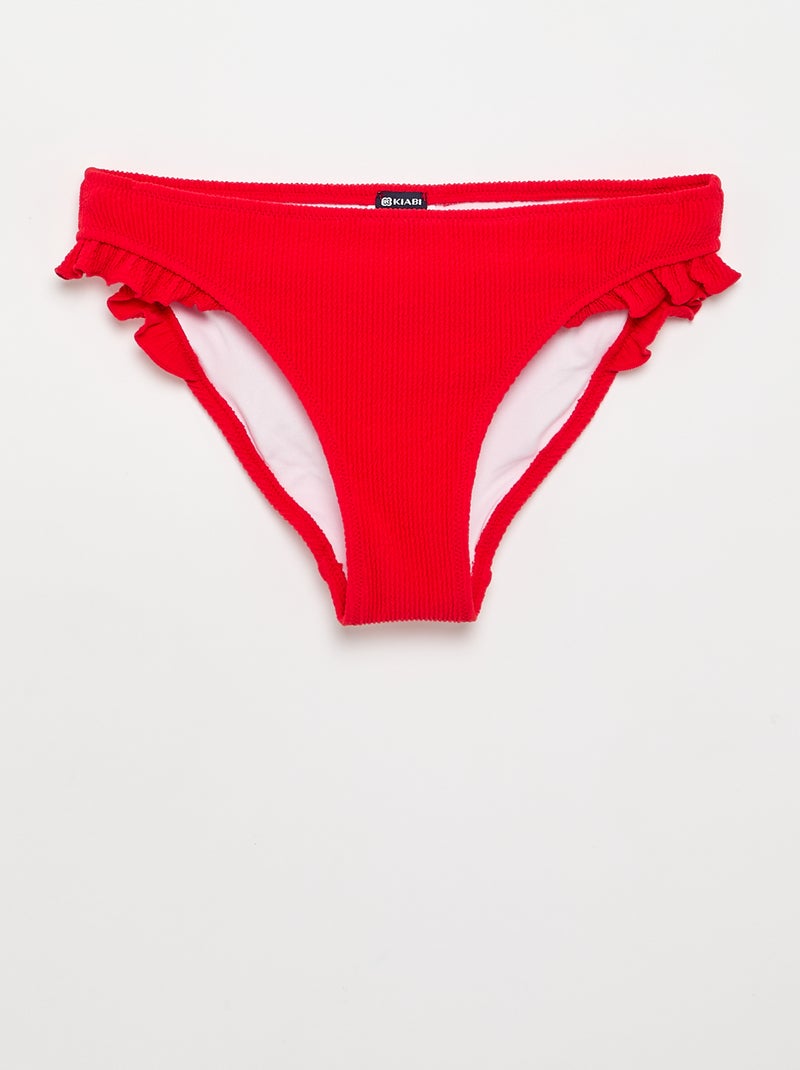 2-delige zwemkleding met ruches Rood - Kiabi