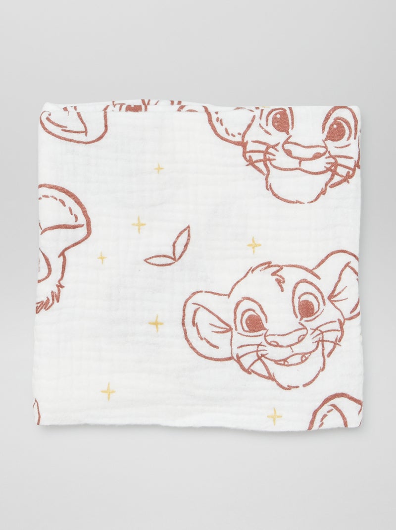 2 hydrofiele doeken 'Simba' 'Disney' WIT - Kiabi
