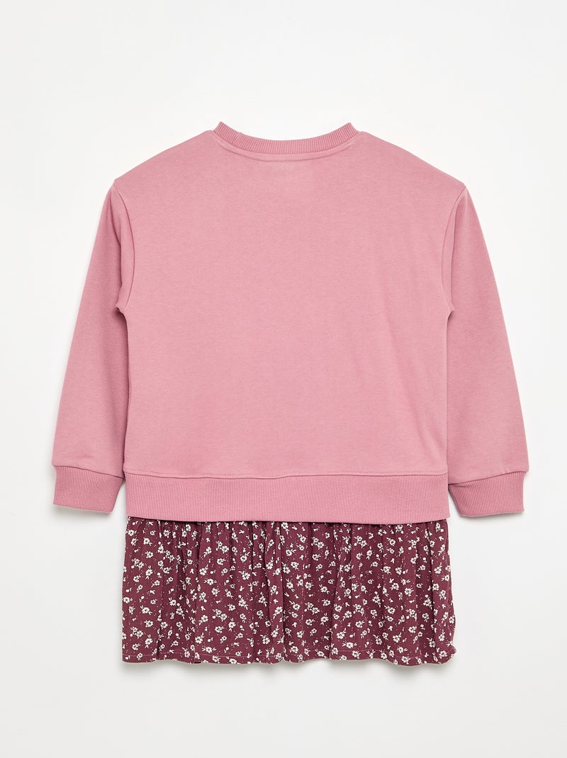 2-in-1 jurk met sweatshirtgedeelte Paars - Kiabi