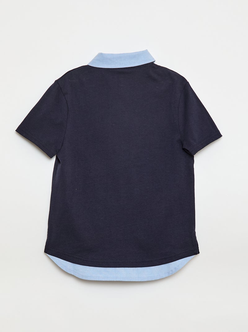 2-in-1-polo met korte mouwen Blauw - Kiabi