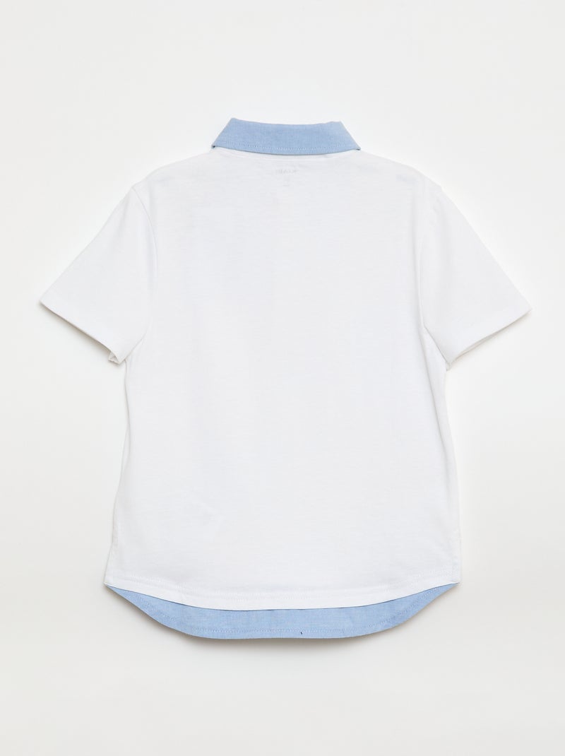 2-in-1-polo met korte mouwen Wit - Kiabi