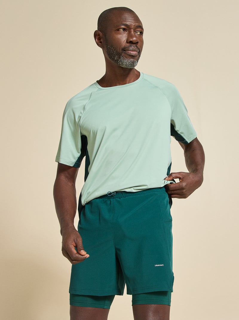 2-in-1 sportshort - (ekstract) Groen - Kiabi
