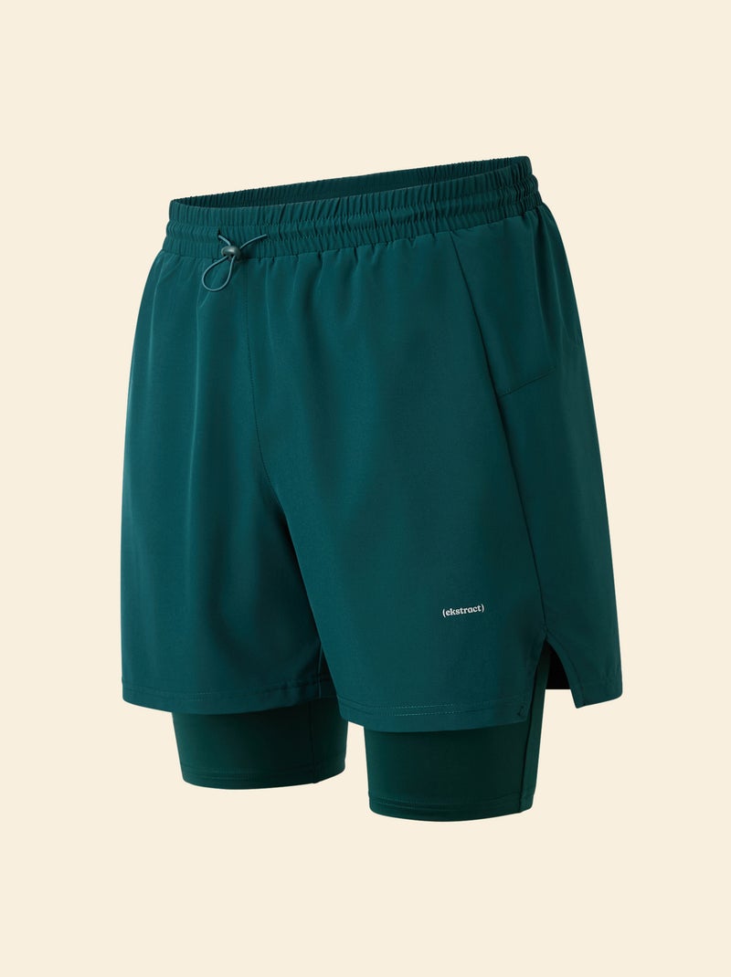 2-in-1 sportshort - (ekstract) Groen - Kiabi