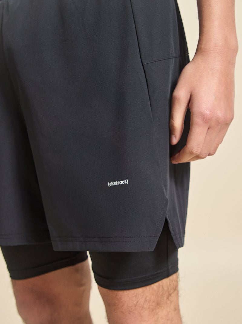 2-in-1 sportshort - (ekstract) Zwart - Kiabi