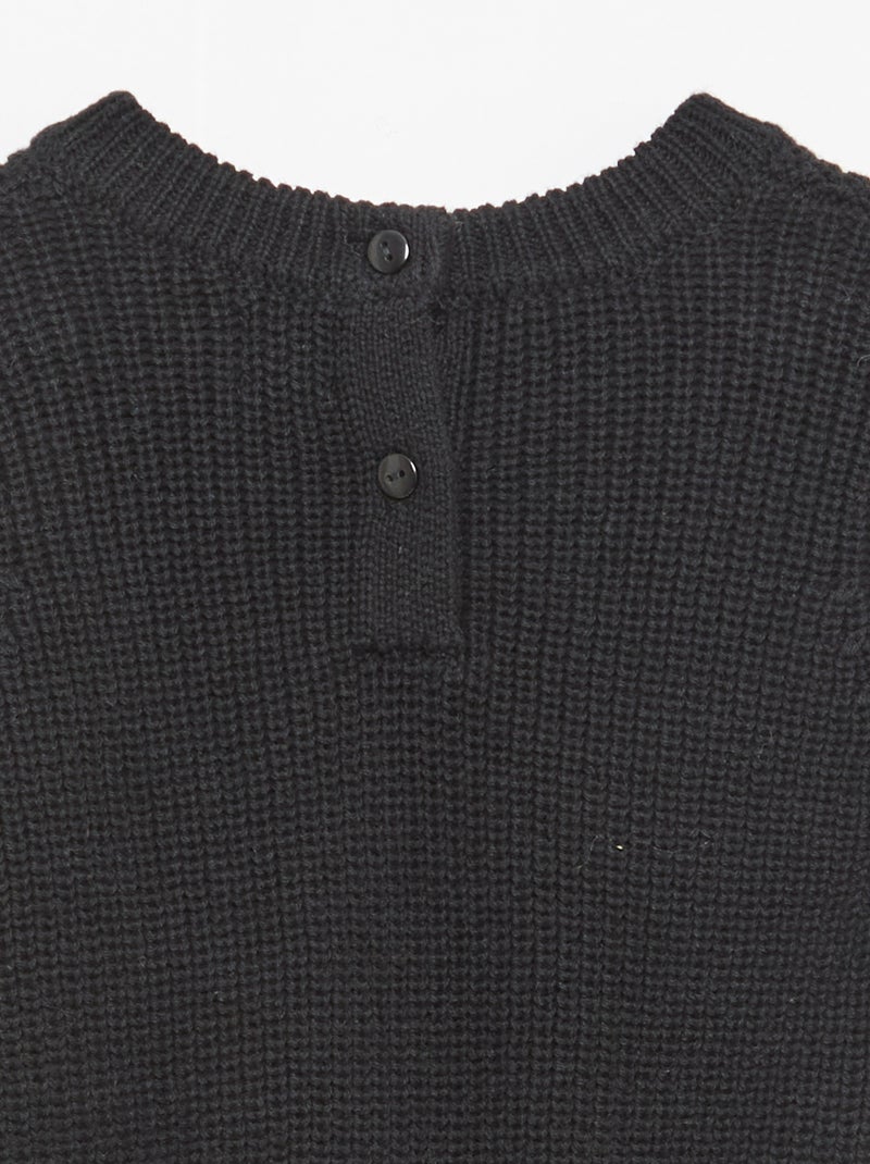 2-in-1 tricot trui met dubbel katoengaas Zwart - Kiabi