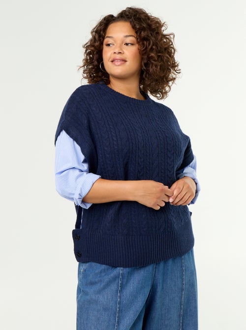 2-in-1 trui met blouse-effect - Kiabi