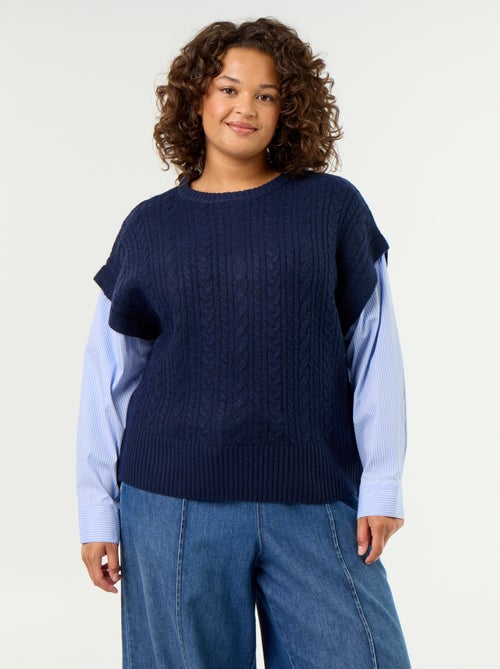 2-in-1 trui met blouse-effect - Kiabi