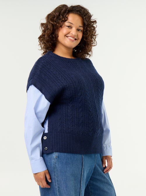 2-in-1 trui met blouse-effect - Kiabi