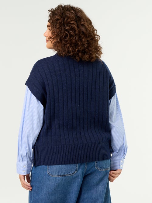 2-in-1 trui met blouse-effect - Kiabi