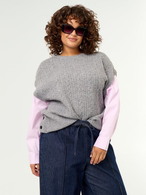 2-in-1 trui met blouse-effect - Kiabi