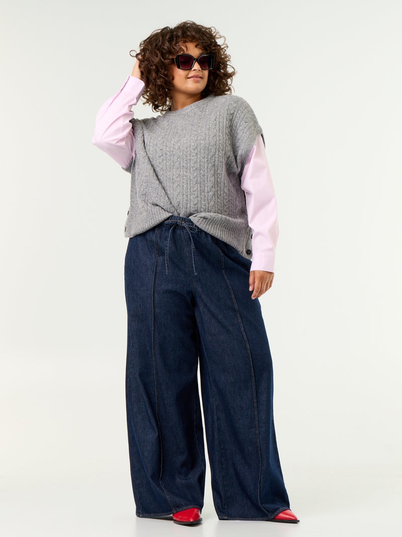 2-in-1 trui met blouse-effect Grijs - Kiabi