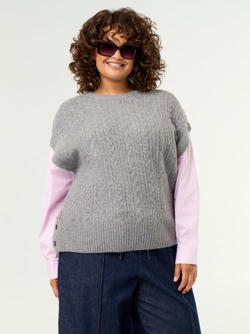 2-in-1 trui met blouse-effect - Kiabi
