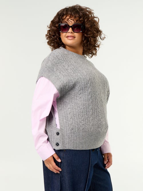2-in-1 trui met blouse-effect - Kiabi