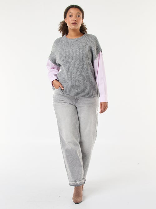 2-in-1 trui met overhemddetail - Kiabi