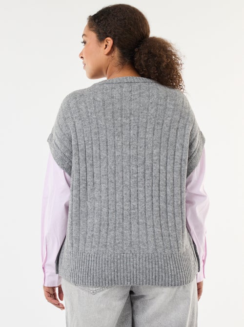 2-in-1 trui met overhemddetail - Kiabi