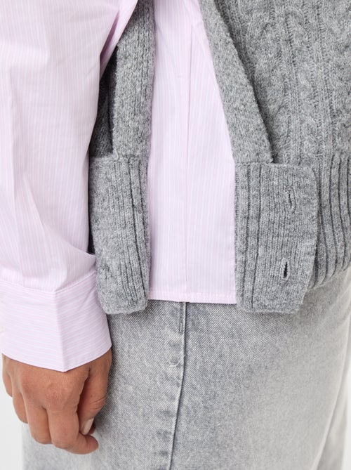 2-in-1 trui met overhemddetail - Kiabi