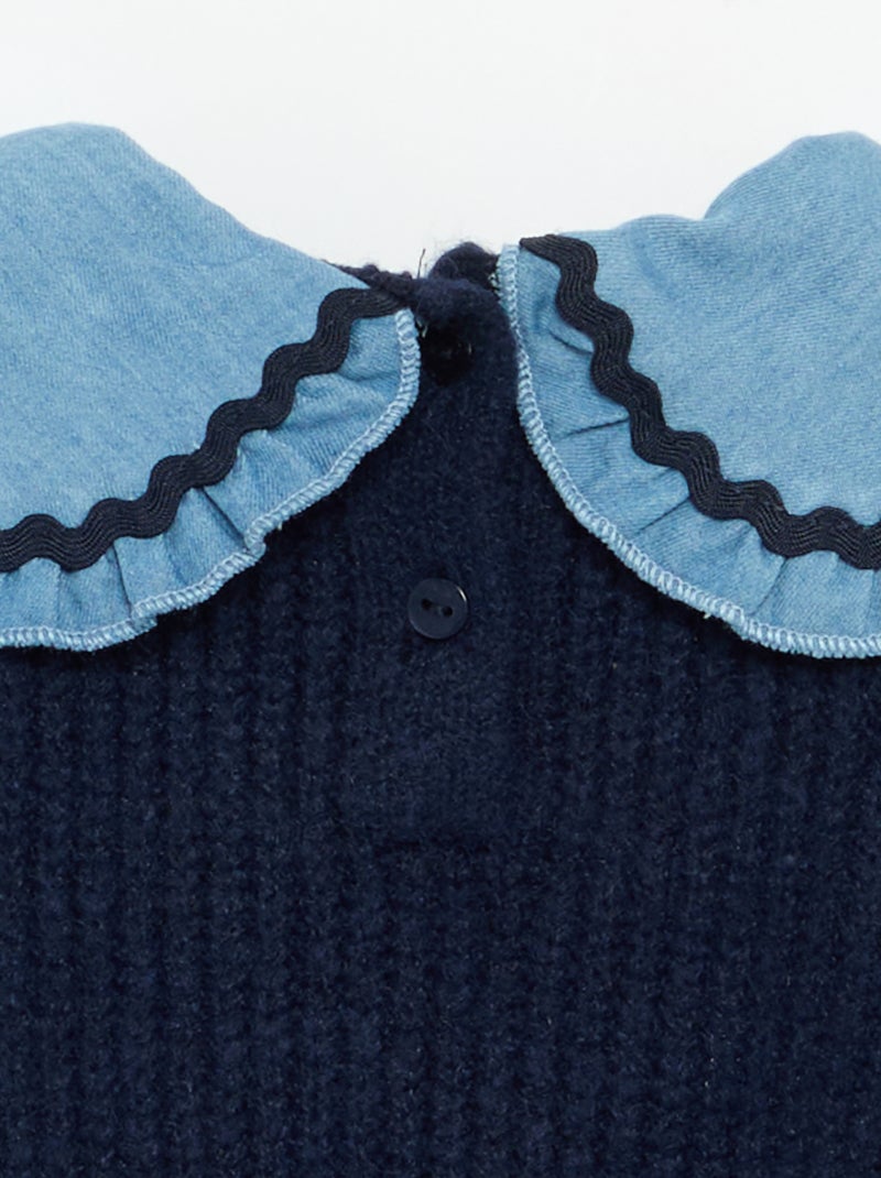 2-in-1 trui met Peter Pan-kraag Blauw - Kiabi