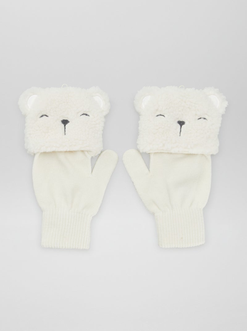 2-in-1 wanten/vingerloze handschoenen BIEGE - Kiabi
