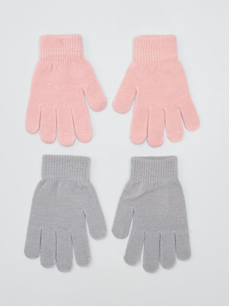 2 paar gebreide handschoenen ROSE - Kiabi
