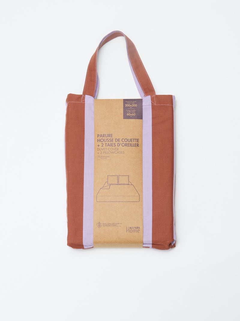 2-persoons dekbedovertrek (200x200 cm) - Kiabi Home BRUIN - Kiabi