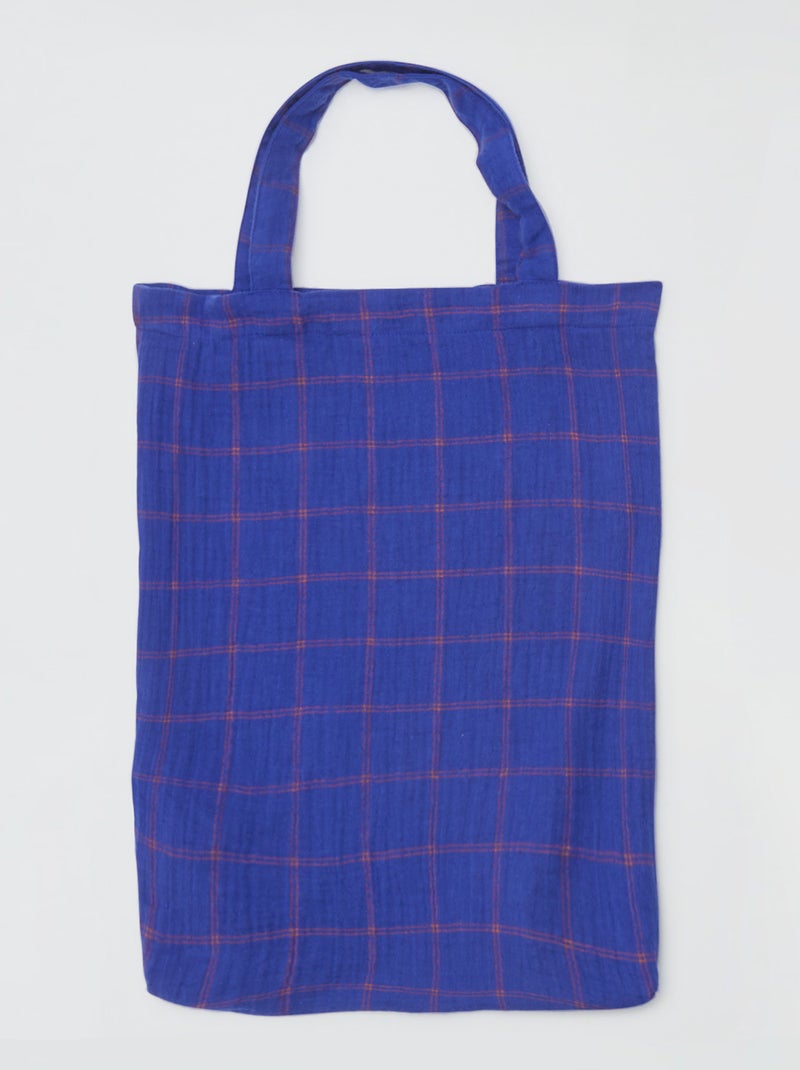2-persoons dekbedovertrek (240 x 220cm) van katoenen mousseline - Kiabi Home Blauw - Kiabi