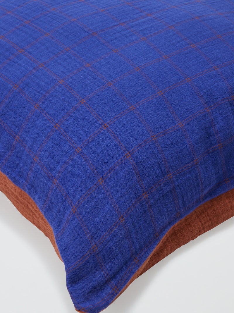 2-persoons dekbedovertrek (240 x 220cm) van katoenen mousseline - Kiabi Home Blauw - Kiabi