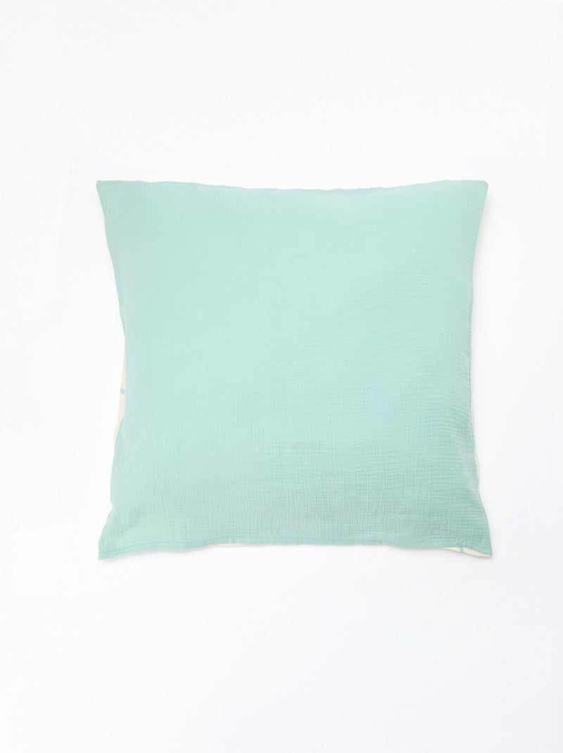 2-persoons dekbedovertrek (240 x 220cm) van katoenen mousseline - Kiabi Home Blauw - Kiabi