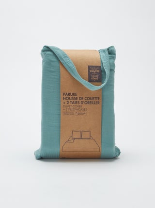 2-persoons dekbedovertrek (240 x 220cm) van katoengaas - Kiabi Home