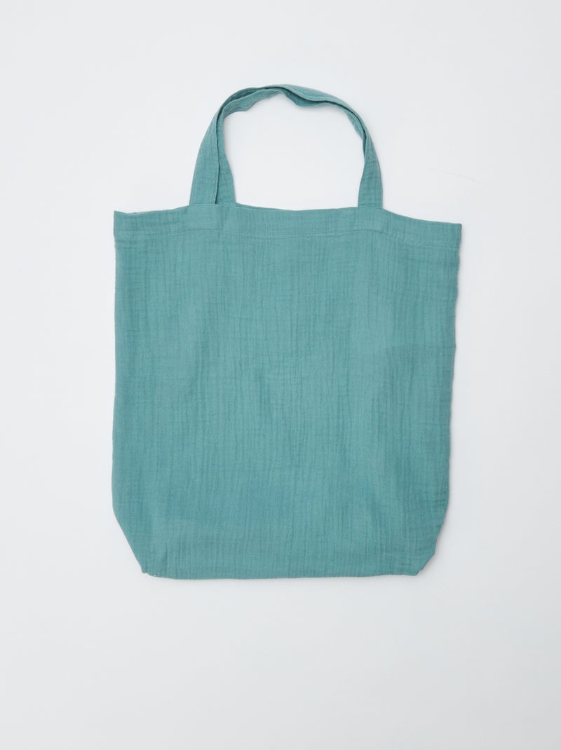 2-persoons dekbedovertrek (240 x 220cm) van katoengaas - Kiabi Home GROEN - Kiabi