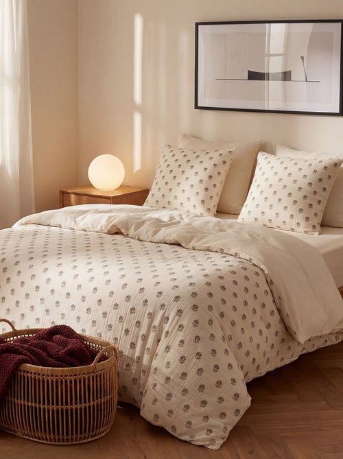 2-persoons dekbedovertrekset (240 x 220cm) van katoenen mousseline - Kiabi Home - Kiabi