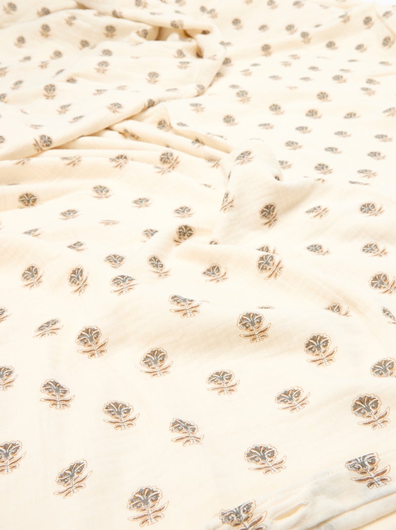 2-persoons dekbedovertrekset (240 x 220cm) van katoenen mousseline - Kiabi Home Geel - Kiabi