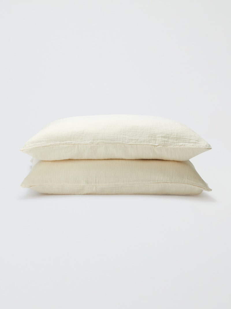 2-persoons dekbedovertrekset van katoengaas (240 x 220 cm) - Kiabi Home BIEGE - Kiabi