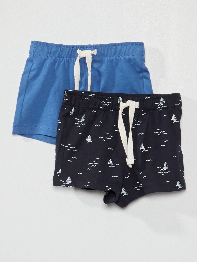 2 shorts van jersey BLAUW - Kiabi