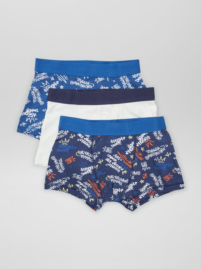 3 boxershorts BLAUW - Kiabi