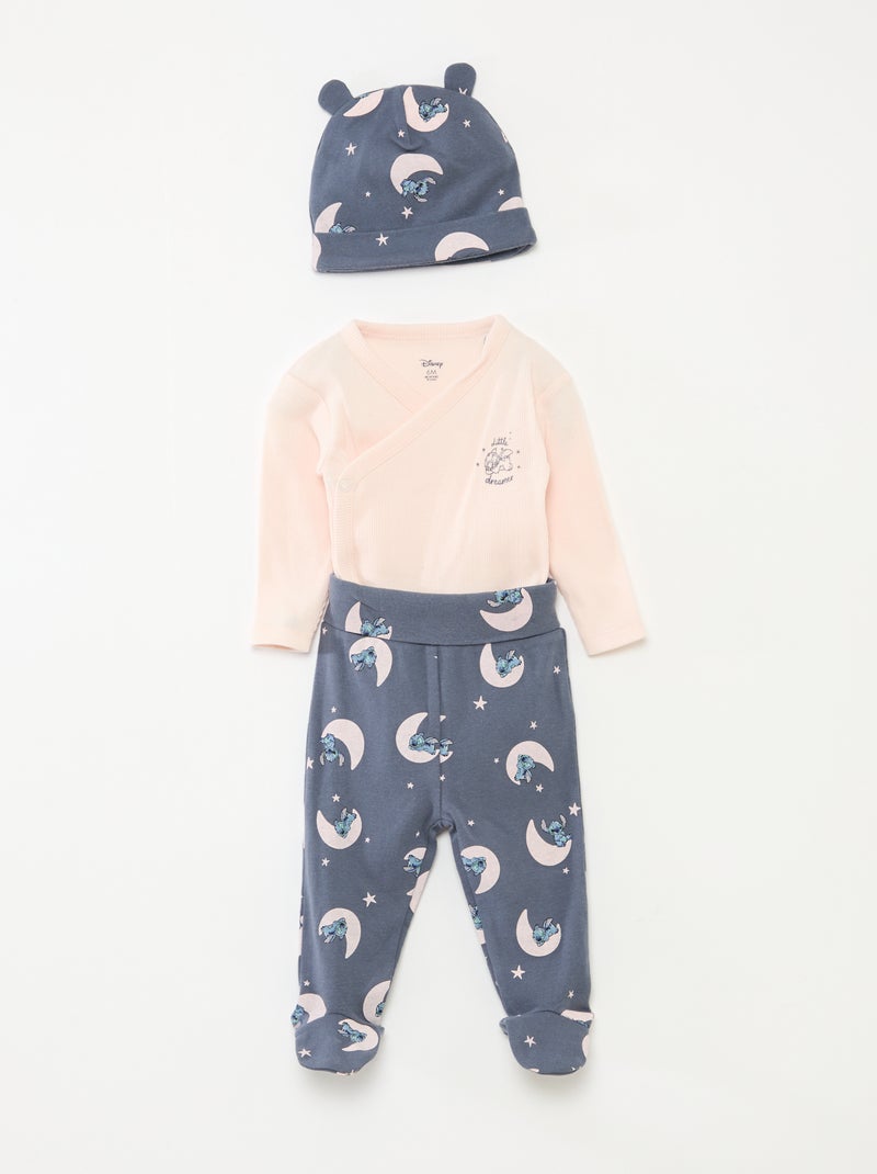 3-delig setje: rompertje + legging + mutsje 'Disney' Blauw - Kiabi
