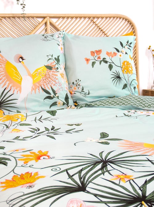 3-delige 2-persoons beddengoedset - 1 dekbedovertrek (240 x 220 cm of 260 x 240 cm) + 2 kussenslopen - Kiabi