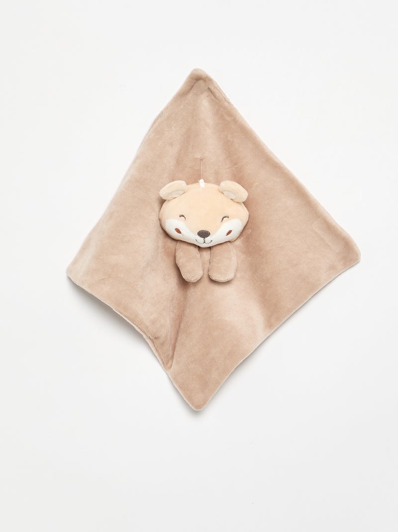 3-delige set 'Petit Béguin' - Romper + pyjama + knuffeldoekje Biege - Kiabi