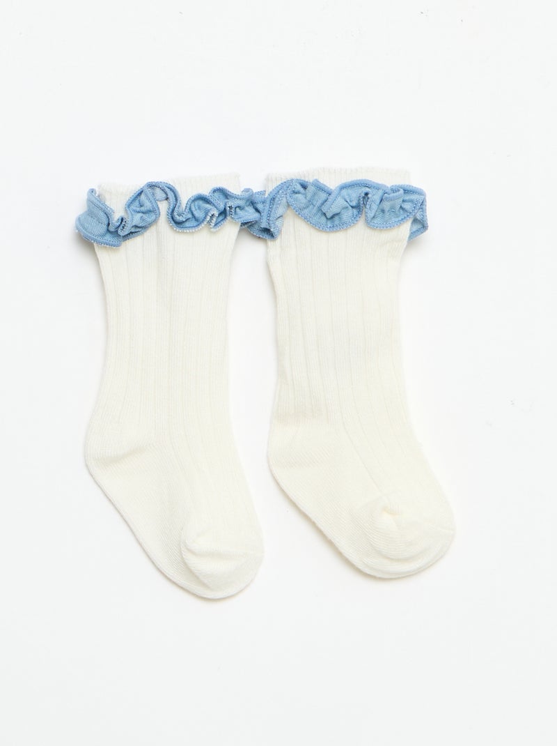 3-delige set tuinbroek + hoedje + sokken Blauw - Kiabi