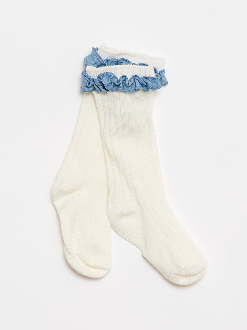 3-delige set tuinbroek + hoedje + sokken Blauw - Kiabi